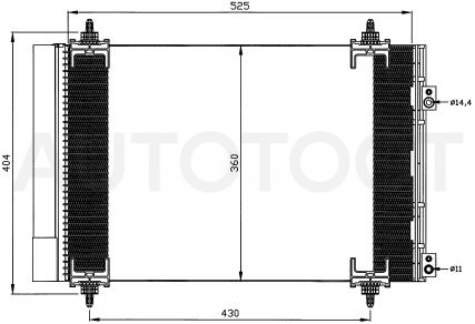 Радиатор кондиционера -STPG383940 Sat для CITROEN C4