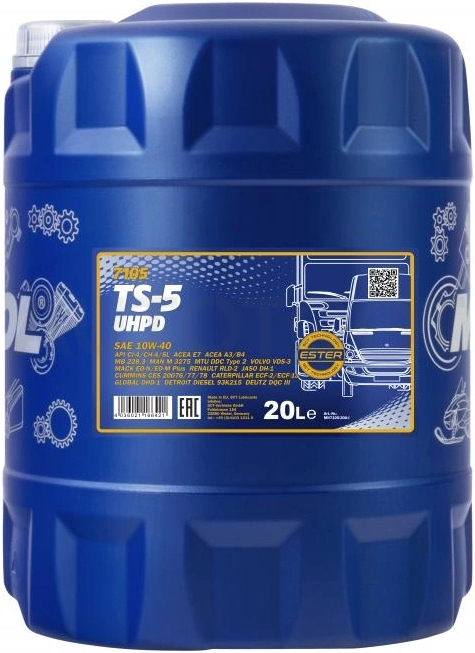 10W-40 MANNOL TS-5 UHPD 20л Масло моторное полусинтетическое - Артикул 4036021166421 - Производитель Mannol - Фото, Отзывы, Цены