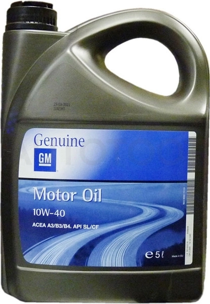 10W-40 GM Genuine A3/B3, SL/CF 5л.масло моторное полусинтетика - Артикул 93165216 - Производитель General Motors - Фото, Отзывы, Цены