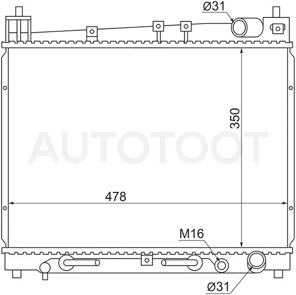 Радиатор Toyota Probox 02- / Succeed 02-20 / Vitz 99-05 / bB 00-05