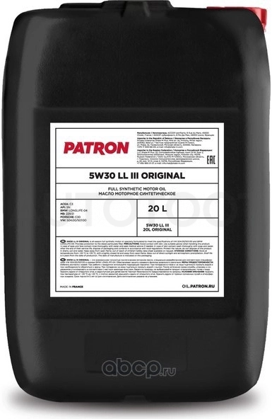 5W-40 масло моторное полусинтетическое "Original", 20л - Артикул 5W4020LORIGINAL - Производитель Patron - Фото, Отзывы, Цены