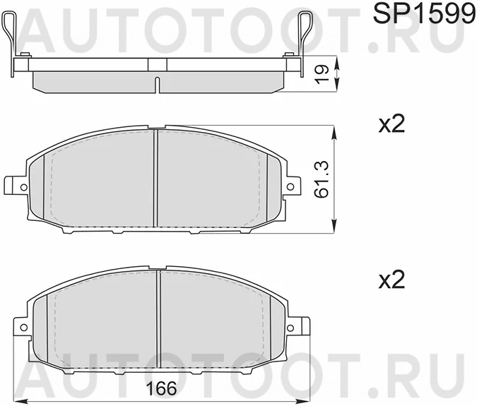 Колодки тормозные (Спереди) Nissan Patrol 97-10 / Safari 97-07 - Артикул SP1599 - Производитель Sangsin - Фото, Отзывы, Цены