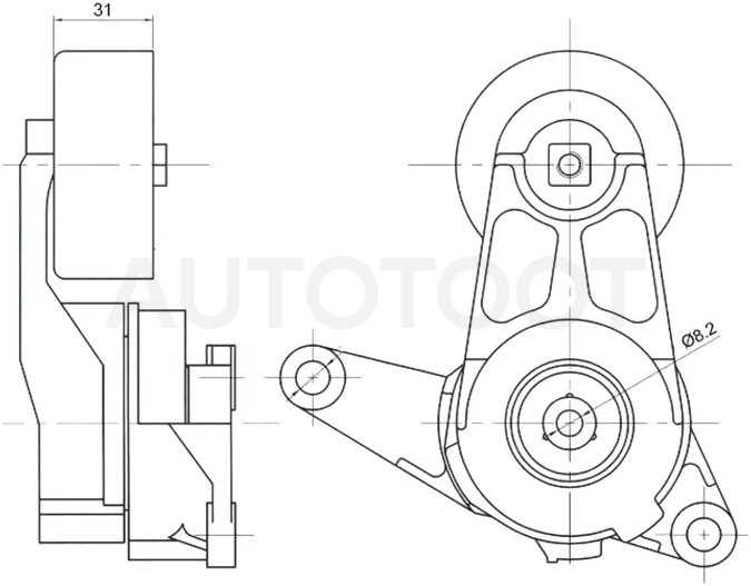 Натяжитель приводного ремня CADILLAC/CHEVROLET CAPTIVA/DAEWOO WINSTORM/OPEL ANTARA 06