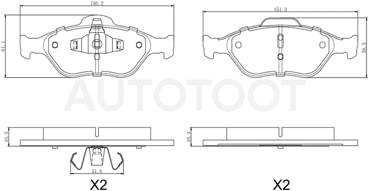 Колодки тормозные перед MAZDA2 DY 03-07 -STD3Y03328ZA Sat для BYD BYD
