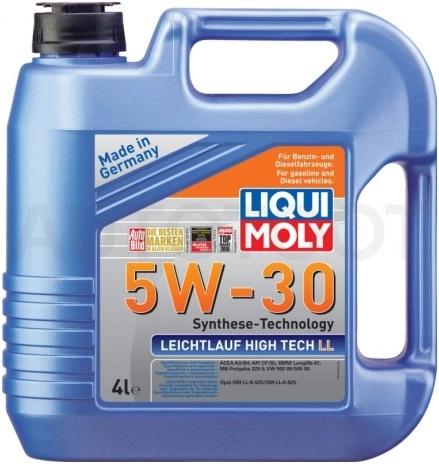5W-30 Масло моторное синтетическое "Leichtlauf High Tech LL ", 4л - Артикул 39006 - Производитель Liqui Moly - Фото, Отзывы, Цены