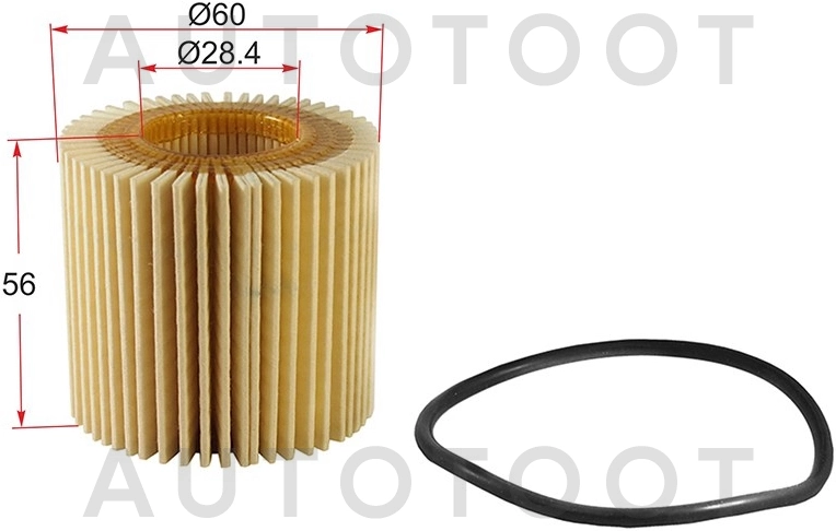 Фильтр масляный картридж 1NRFE/2NRFKE/1KRFE/K3VE -JFM0013 Just Drive для TOYOTA BB, TOYOTA PASSO, TOYOTA VITZ, TOYOTA YARIS