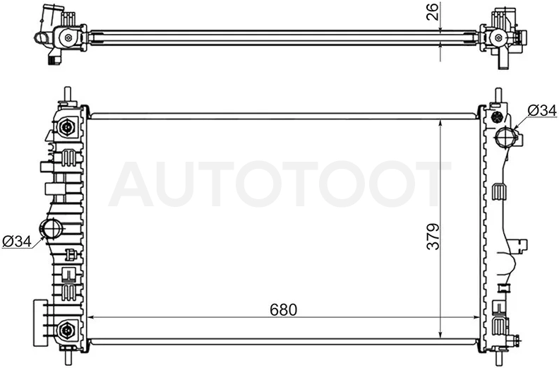 Радиатор Opel Insignia 08-17 / Chevrolet Impala 12-20 / Malibu 12-15 / Saab 9-5 10-12
