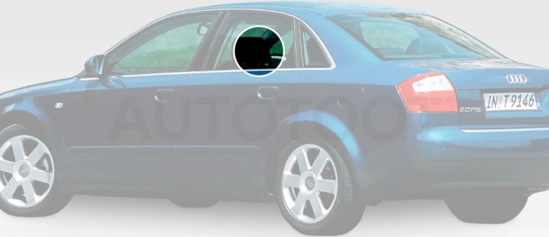 Стекло заднее левое опускное -  для AUDI A4