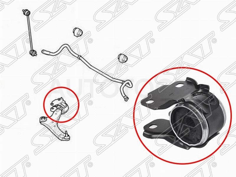 Сайлентблок переднего рычага задний правый -SL1907 Sufix для FORD MONDEO, FORD S-MAX, FORD GALAXY