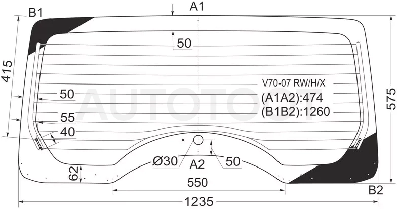 Стекло заднее (Цвет зеленый/ Обогрев) Mitsubishi Pajero 06-20 - Артикул V7007RWHX - Производитель Xyg - Фото, Отзывы, Цены