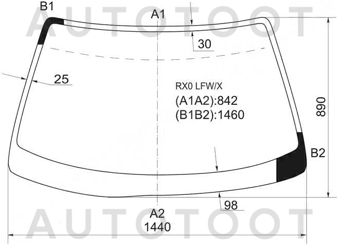 Стекло лобовое в клей -  для TOYOTA CHASER, TOYOTA MARK 2