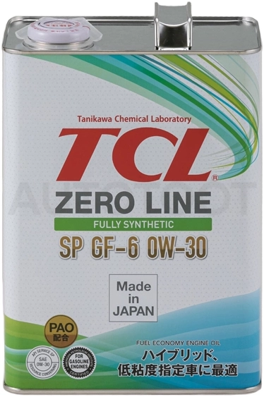 0W-30 Масло моторное TCL Zero Line Fully Synth, Fuel Economy, SP, GF-6, 4л