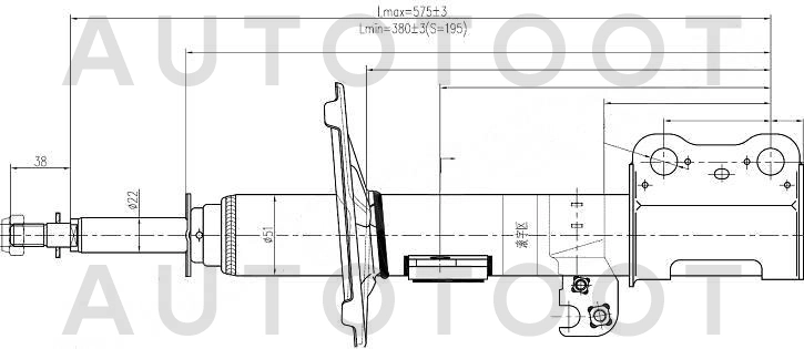 Амортизатор передний правый -ST4851049295 Sat для TOYOTA IPSUM