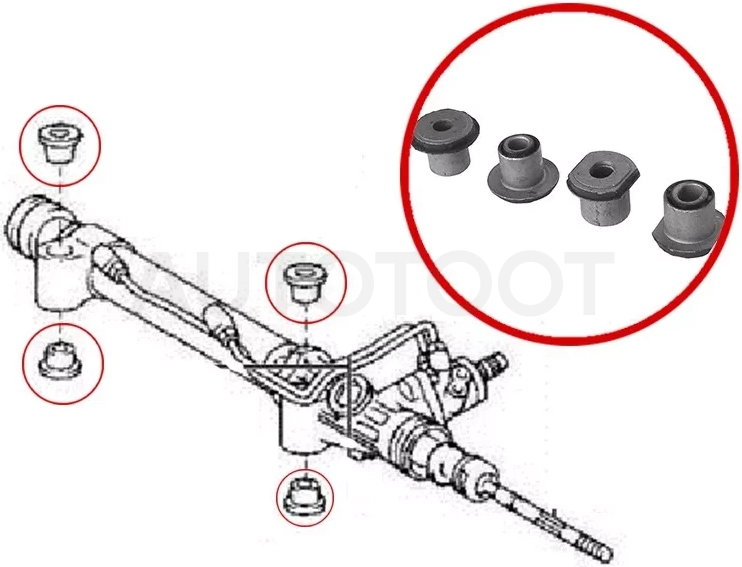 Сайлентблок рулевой рейки Toyota Land Cruiser Prado (J120) 02-09 / Lexus GX 02-09