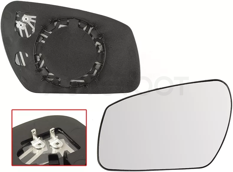 Полотно зеркала Ford Fiesta 02-08 / Focus 04-08 / Fusion 05-12 / Mondeo 00-07 (Слева/ Обогрев/ сферическое)