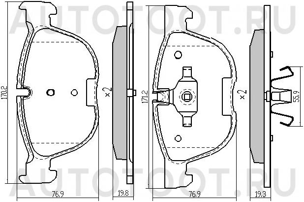 Колодки тормозные (Спереди) BMW X5 06-18 / X6 08-20 - Артикул ST34116852253 - Производитель Sat - Фото, Отзывы, Цены