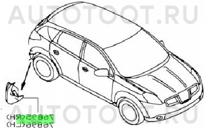 Брызговик задний правый -STDT65064B1 Sat для NISSAN QASHQAI