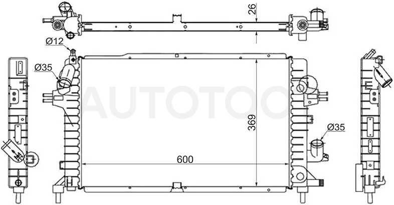 Радиатор Opel Astra 04-13 / Zafira 05-14 / Astra Family 11-14 / Astra GTC 04-15