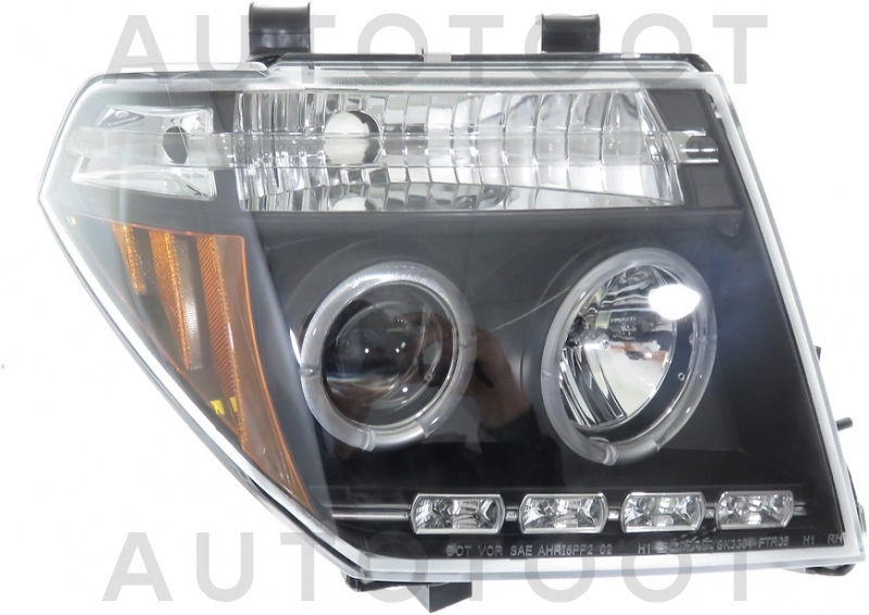 Фара левая+правая (комплект, тюнинг, линзованная, внутри черная) -  для NISSAN PATHFINDER, NISSAN NAVARA