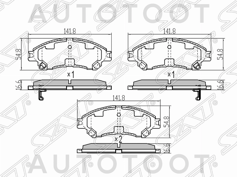 Колодки тормозные передние -ST5581061M00 Sat для SUZUKI VITARA