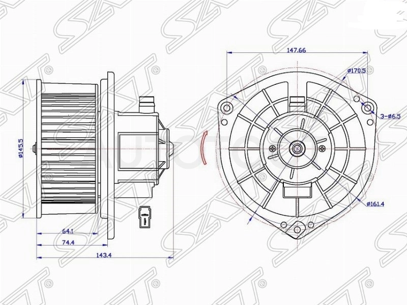 Мотор отопителя салона -ST96539656 Sat для CHEVROLET AVEO