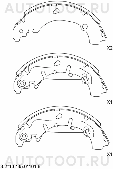 Колодки тормозные барабанные -DFS8454 Double Force для MAZDA 2 (DEMIO)