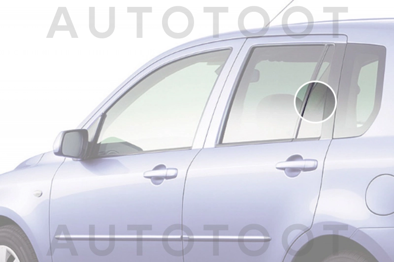 Стекло форточки (уголок) задней левой двери -  для MAZDA 2 (DEMIO)