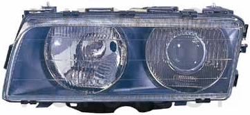 Фара левая (с электрокорректором, линзованная, внутри черная) -  для BMW 7SERIES