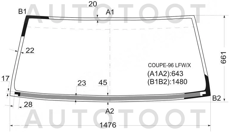 Стекло лобовое с обогревом щеток в клей -  для MITSUBISHI PAJERO
