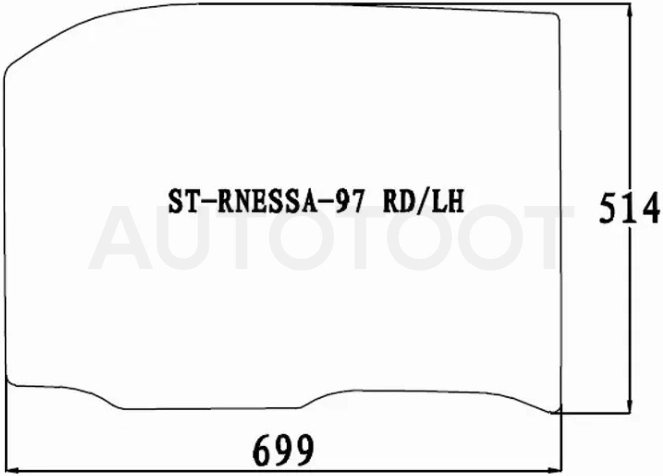 Стекло боковое опускное (Сзади/ Слева/ Цвет зеленый) Nissan R'nessa 97-01