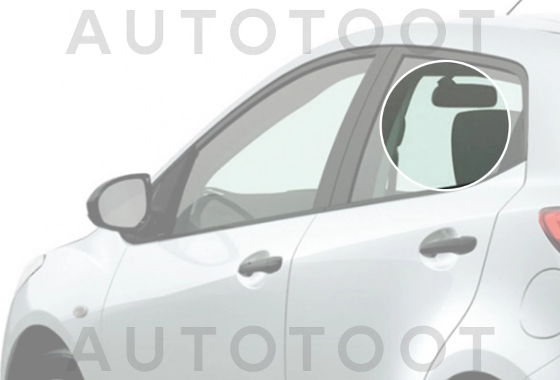 Стекло заднее левое опускное -  для MAZDA 2 (DEMIO)