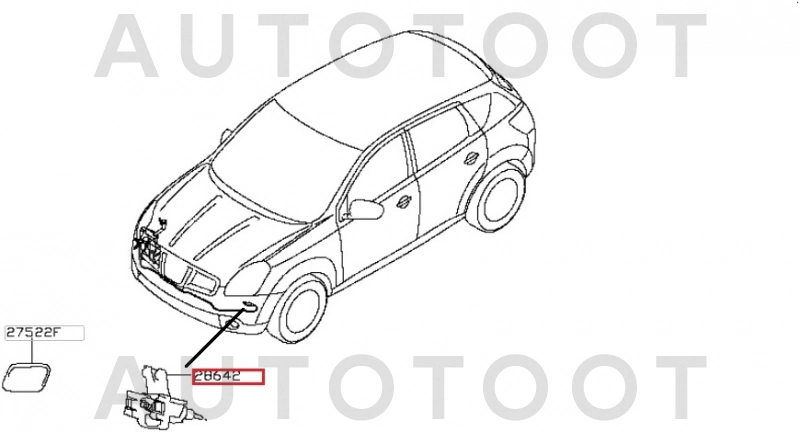 Омыватель фары левый -Z58337R Zikmar для NISSAN QASHQAI, NISSAN DUALIS