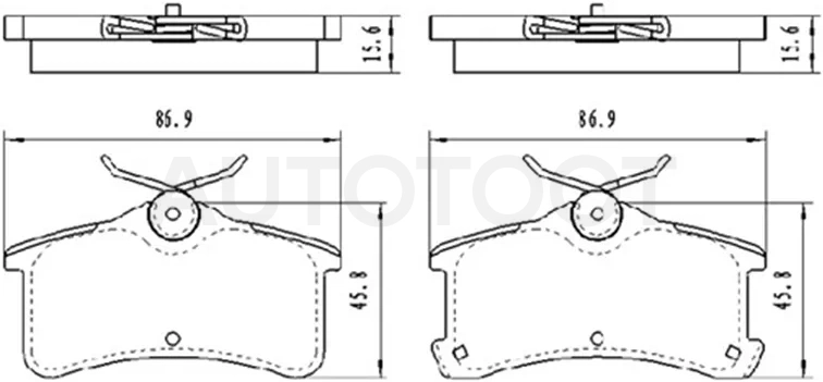 Колодки тормозные (Сзади) Toyota Avensis (T220) 97-03 / Caldina (T190,T210) 92-02 / Camry Europe/Russia (XV20,XV30) 96-06 / Camry Japan 82-06