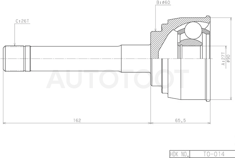 Шрус (Спереди/ Наруж) Toyota Hiace 82-04 / Hilux Pick Up 97-01 / 4Runner 89-95 / Dyna 95-11
