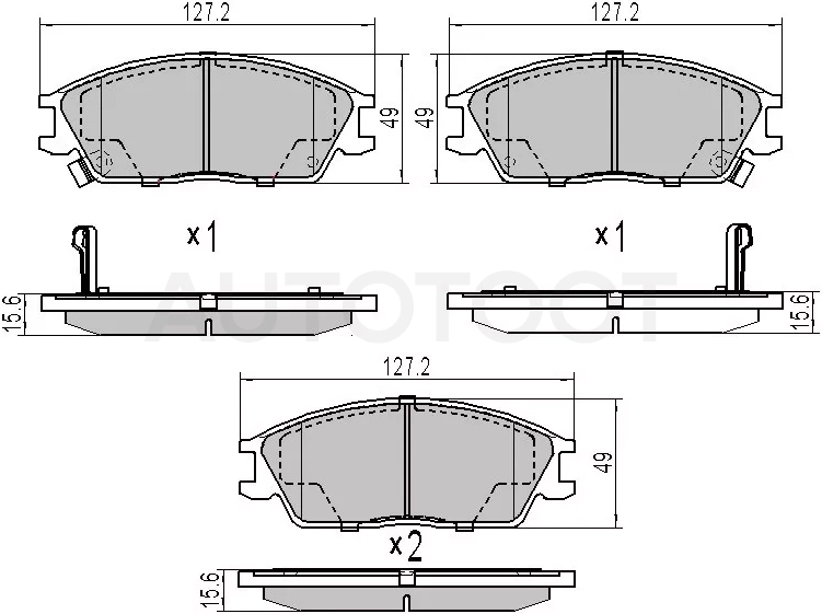 Колодки тормозные (Спереди) Hyundai Elantra 90-93 / Accent 94-17 - Артикул ST581011CA00 - Производитель Sat - Фото, Отзывы, Цены