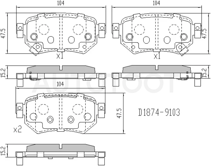 Колодки тормозные (Сзади) Mazda 6 12- / Atenza 12
