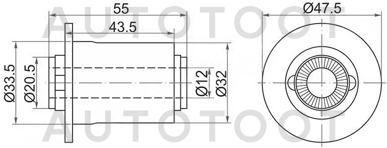 Сайлентблок заднего рычага подпружинного внутренний -ST4870442050 Sat для TOYOTA RAV4, TOYOTA AURIS, TOYOTA AVENSIS