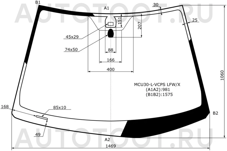 Стекло лобовое в клей -  для LEXUS RX300, LEXUS RX330, LEXUS RX350, LEXUS RX400