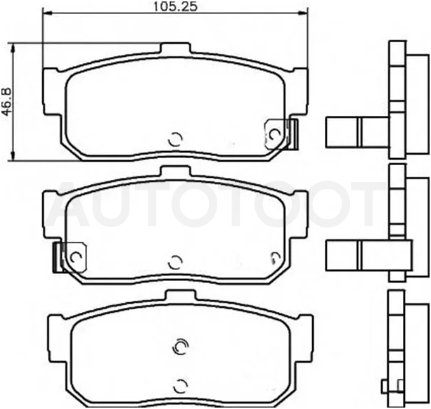 Колодки тормозные (Сзади) Nissan Almera 95-06 / Primera 90-02 / Sunny 93-04 / Wingroad 99-05