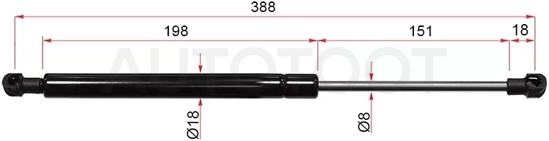 Амортизатор крышки багажника Audi A4 08-19 / S4 08-16 (Справа=Слева)