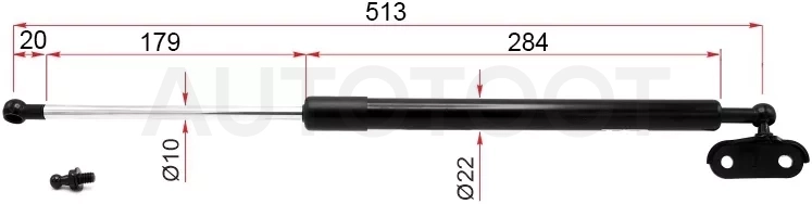 Амортизатор крышки багажника Toyota 4Runner 02-09 / Hilux Surf 02-09 (Справа)