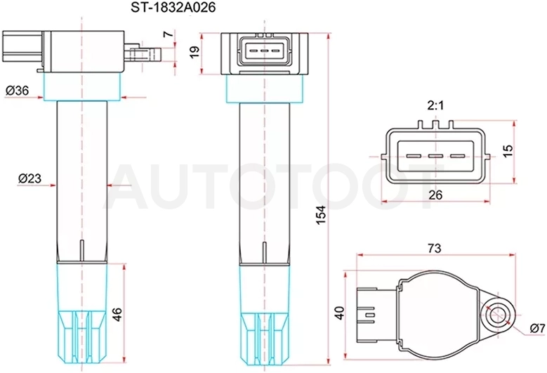 Катушка зажигания MMC PAJERO/MONTERO 06- 3.8 - Артикул ST1832A026 - Производитель Sat - Фото, Отзывы, Цены