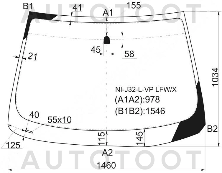 Стекло лобовое в клей -  для NISSAN TEANA