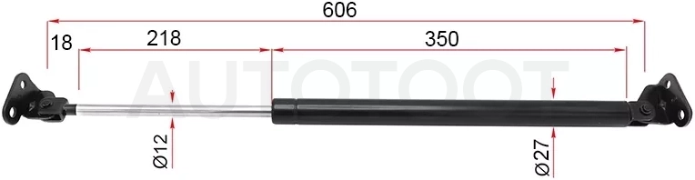 Амортизатор крышки багажника Toyota 4Runner 95-02 / Hilux Surf 95-02 (Слева)