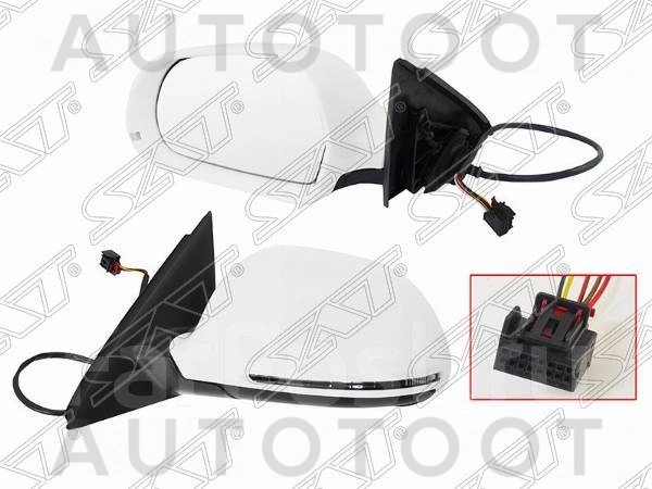 Зеркало левое (11-14 рег-ка, обогрев, поворот, 6 контактов) -STAUQ39402 Sat для AUDI Q3