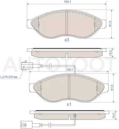 Колодки тормозные (Спереди) Peugeot Boxer 06-14 / Citroen Jumper 06-14 / Fiat Ducato 06-14