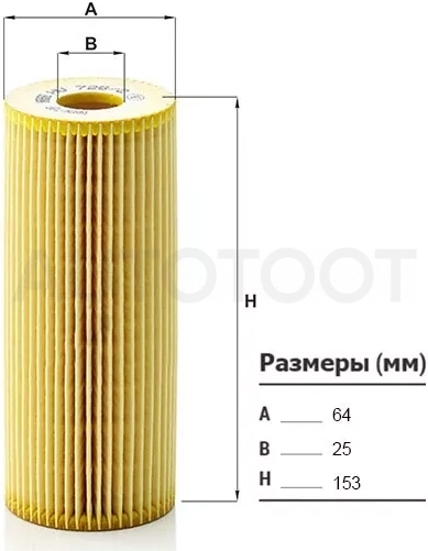 Фильтр масляный (картридж) VOLKSWAGEN CRAFTER 2.5 TDI 06-/PASSAT B5 1.9/2.0 TDI 98-05