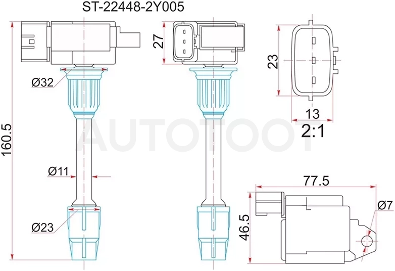 Катушка зажигания FR NISSAN CEFIRO A33 VQ20DE/VQ25DE/VQ30DE 98-03 (3)