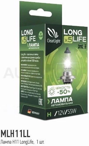 Лампа 12V H11 55W ClearLight LongLife