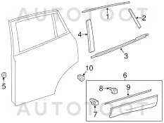 Молдинг задней левой двери -  для TOYOTA RAV4